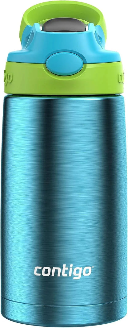 Contigo AUTOSPOUT Water Bottle, 13 oz, Coral Blue/Poppy