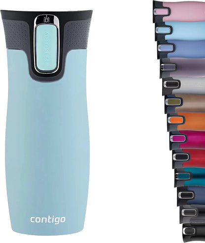 Contigo West Loop Autoseal Travel Mug, Stainless Steel Thermal Mug, Vacuum Flask, Leakproof Tumbler, Coffee Mug with BPA-Free Easy-Clean Lid