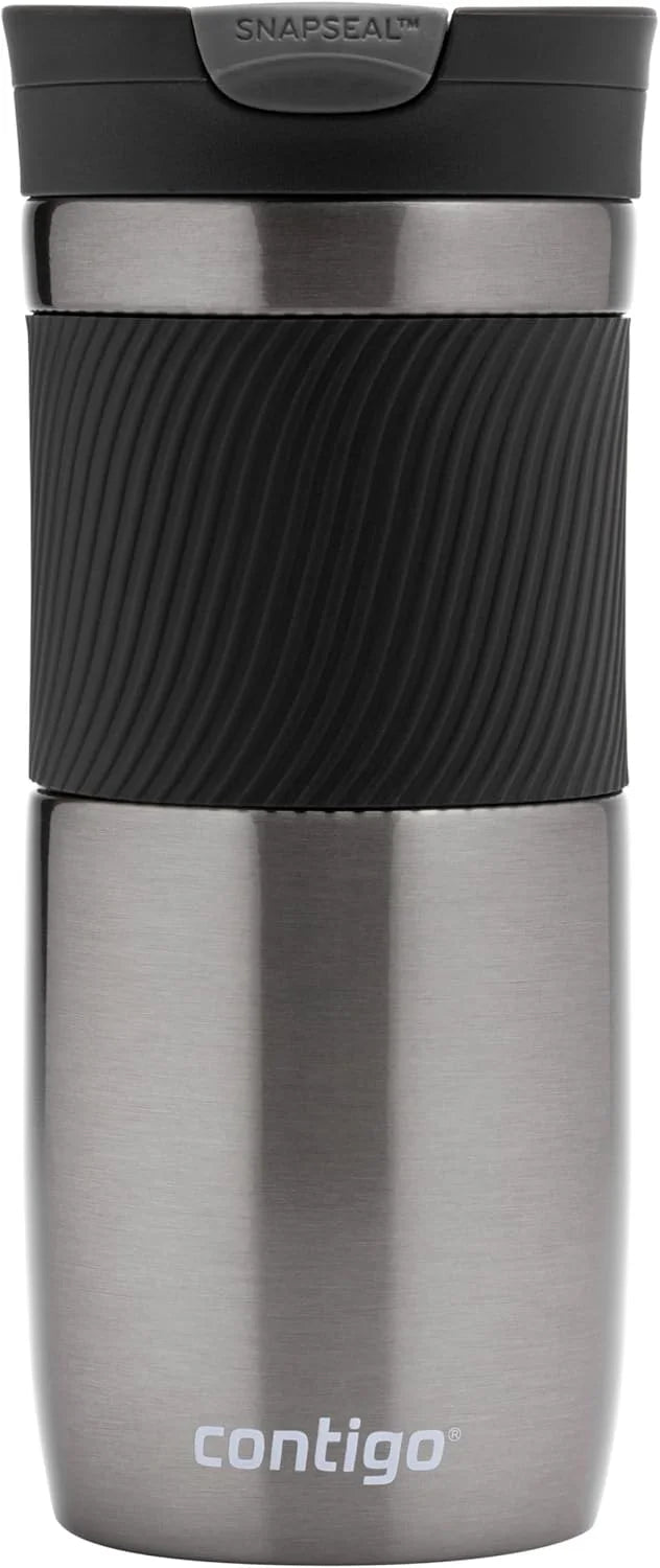 Contigo Byron Snapseal Travel Mug, Stainless Steel Thermal mug, vacuum flask, leakproof tumbler, coffee mug with BPA free Easy-Clean Lid, 470 ml, Vivacious