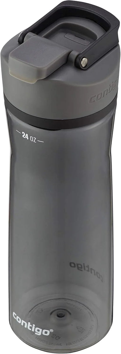 Contigo AUTOSEAL Cortland 24oz Water Bottle BPA-Free Plastic Spill Leak-Proof Lid and Carry Handle Dishwasher Safe Spirulina