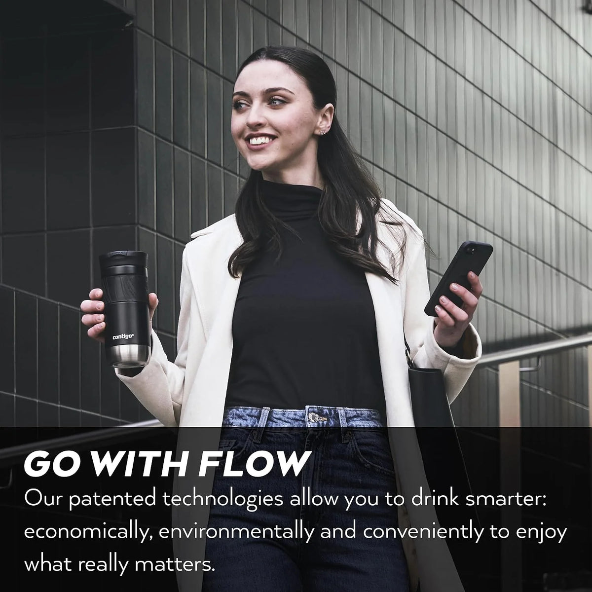 Contigo Byron 2.0 Thermo, Stainless Steel Insulated Snapseal Closure, Coffee Mug to go, 100% Leak Proof, Dishwasher Safe lid, BPA Free, Keeps Warm up to 6 Hours, 470 ml