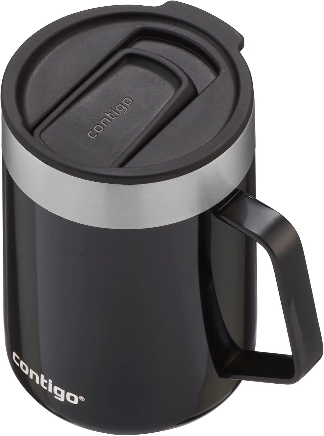 Contigo Streeterville Desk Mug, Insulated Coffee Mug with Stainless Steel Handle, Coffee to go Mug with lid, Keeps Coffee and Tea Warm for up to 5 Hours, Ideal for Office & Home, 410 ml