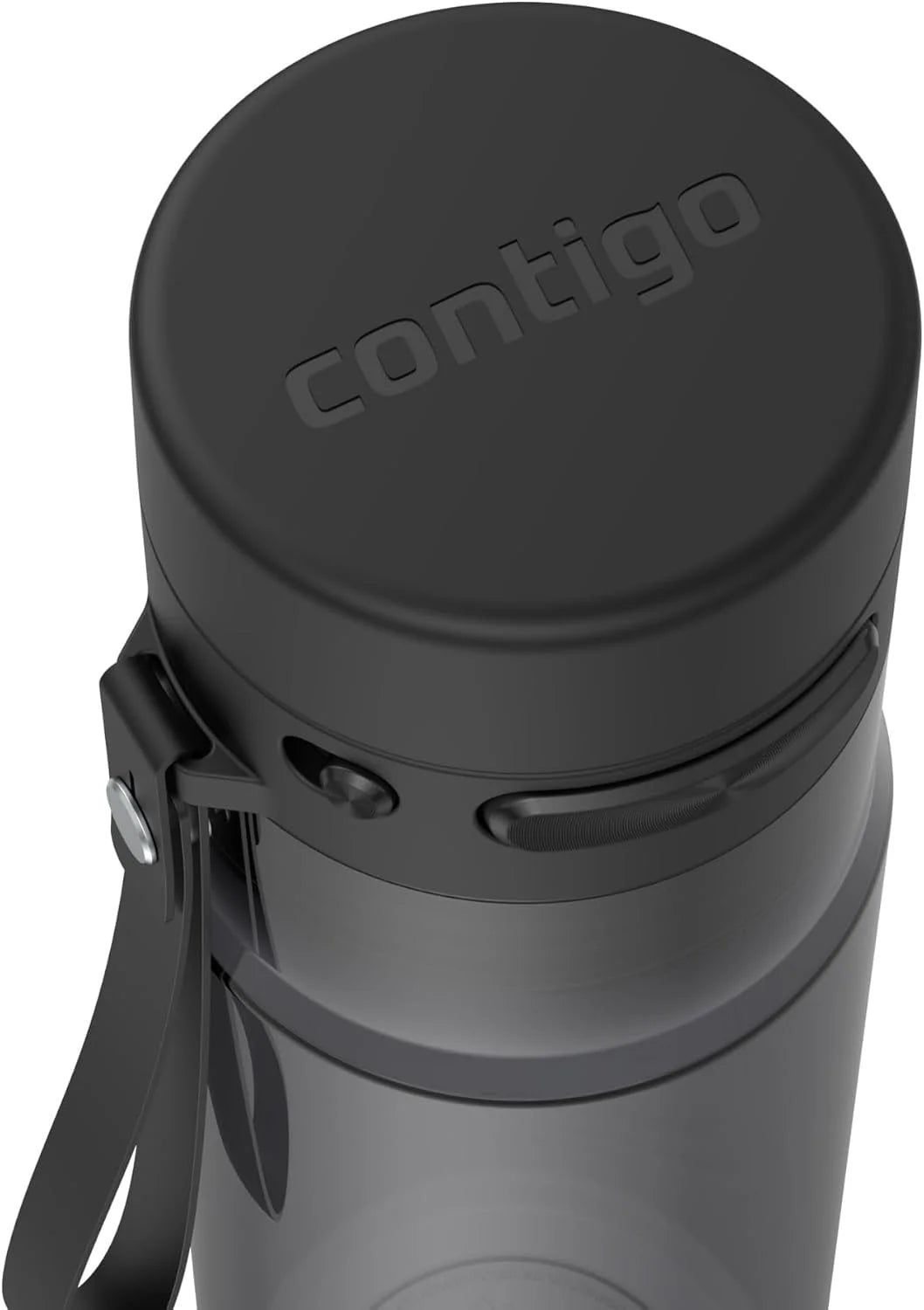 Contigo AutoPop 24 oz Water Bottle w/Carry Strap & Agitator Ball | Leakproof Lid | BPA-Free Tritan Plastic | Dishwasher Safe Protein Shaker Mixer Bottle | Licorice