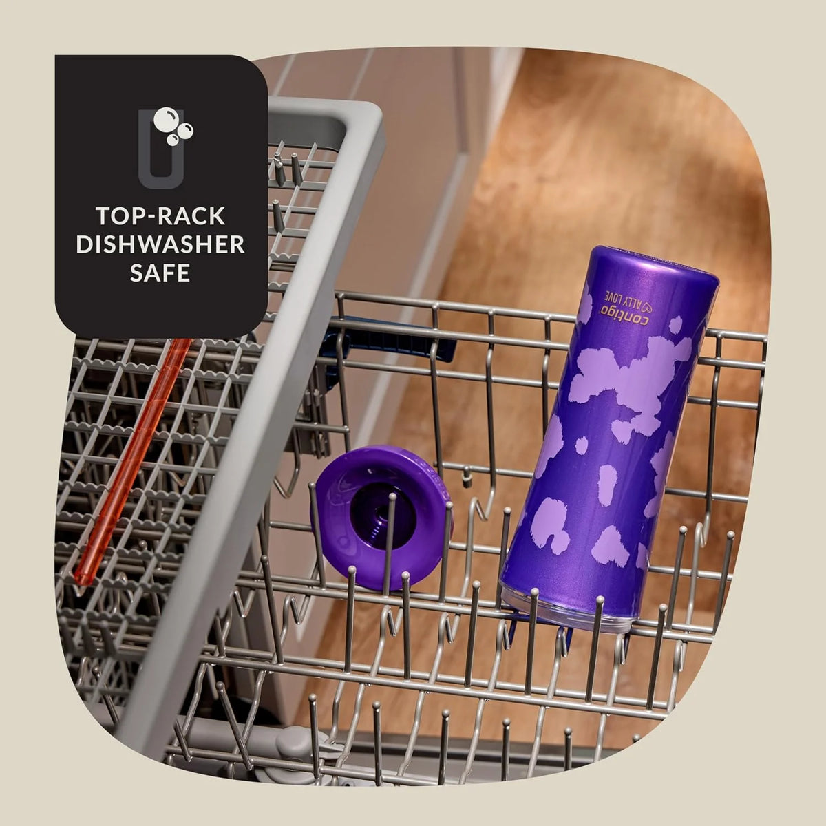 Contigo x Ally Love Shake & Go Tumbler, Autoclose Lid, Leak Proof, 20oz, Licorice