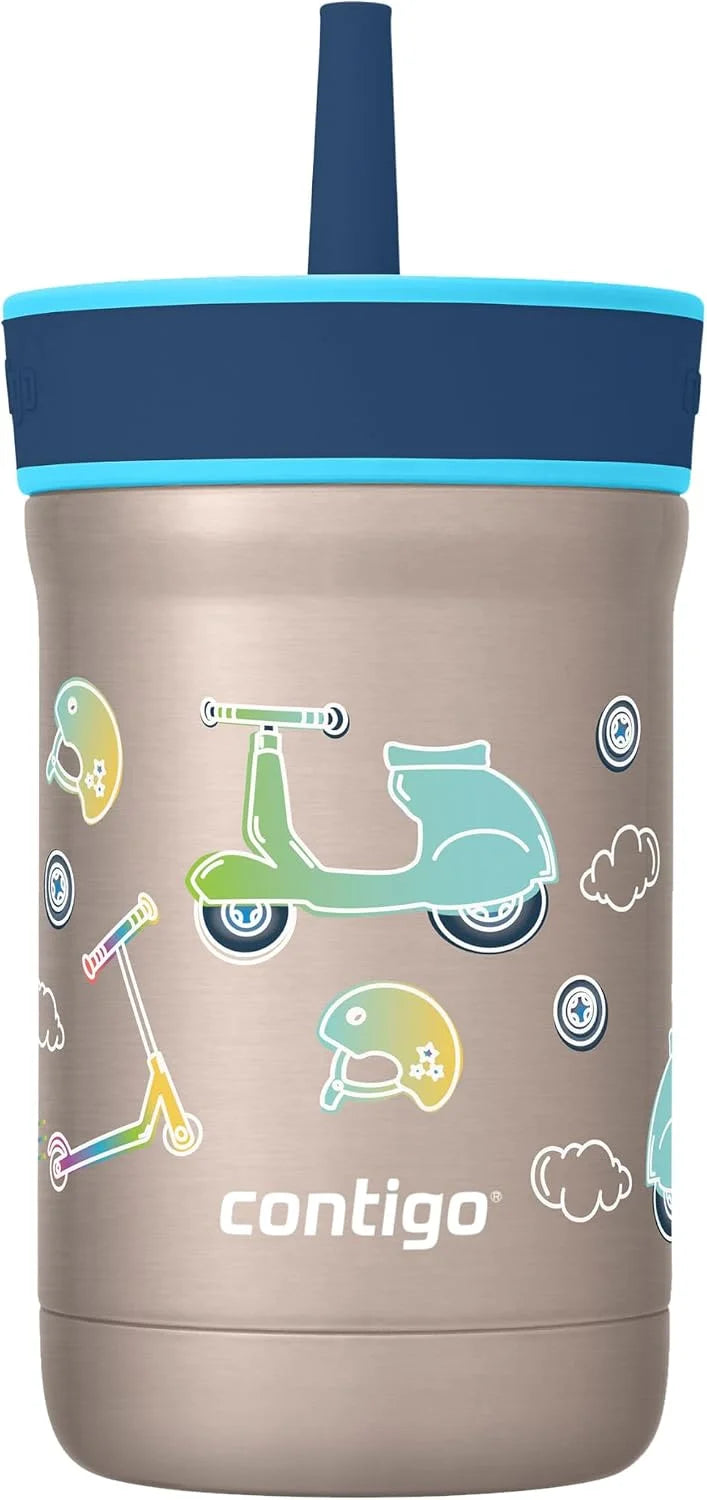 Contigo Leighton Insulated Straw Tumbler, 12 oz, Spacecraft/Juniper Lid