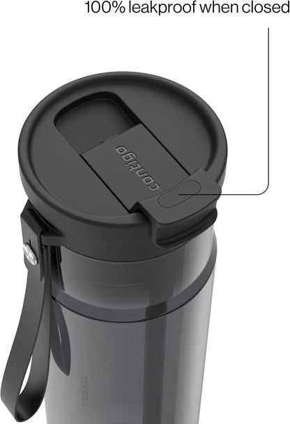 Contigo DualSip 24 oz Tritan Plastic Water Bottle with Carry Strap & 2-in-1 Leakproof Lid (Straw or Spout), BPA-Free, Dishwasher Safe