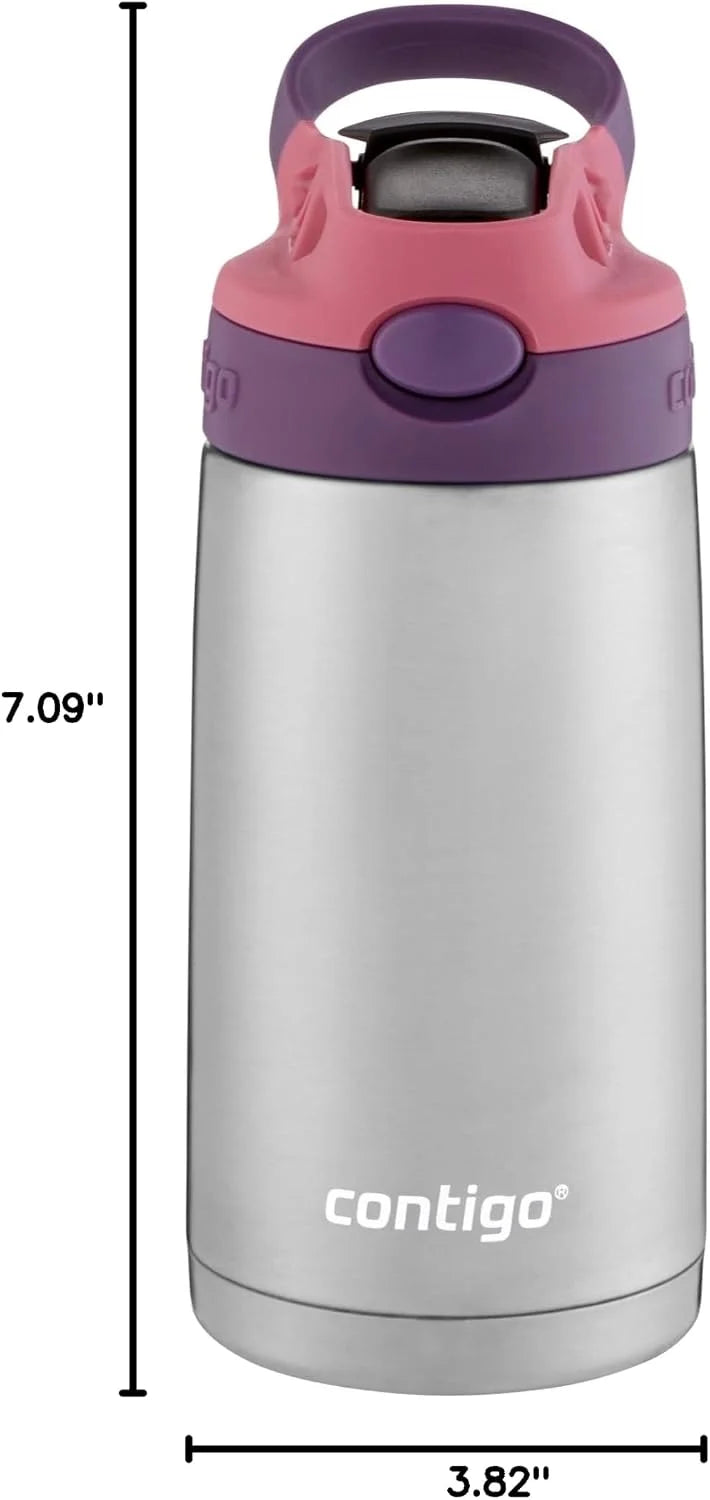 Contigo AUTOSPOUT Water Bottle, 13 oz, Coral Blue/Poppy
