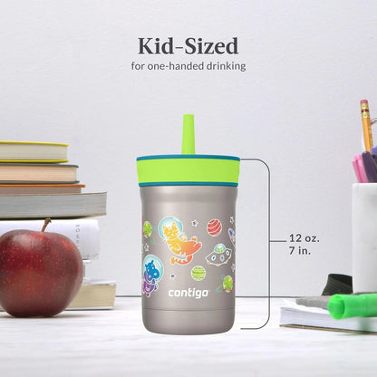 Contigo Leighton Insulated Straw Tumbler, 12 oz, Spacecraft/Juniper Lid