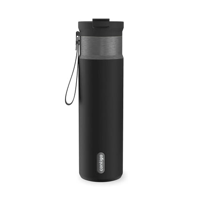 Contigo DualSip 24 oz Stainless Steel Vacuum-Insulated Water Bottle with Carry Strap & 2-in-1 Leakproof Lid (Straw or Spout), BPA-Free & Lead-Free, Dishwasher Safe