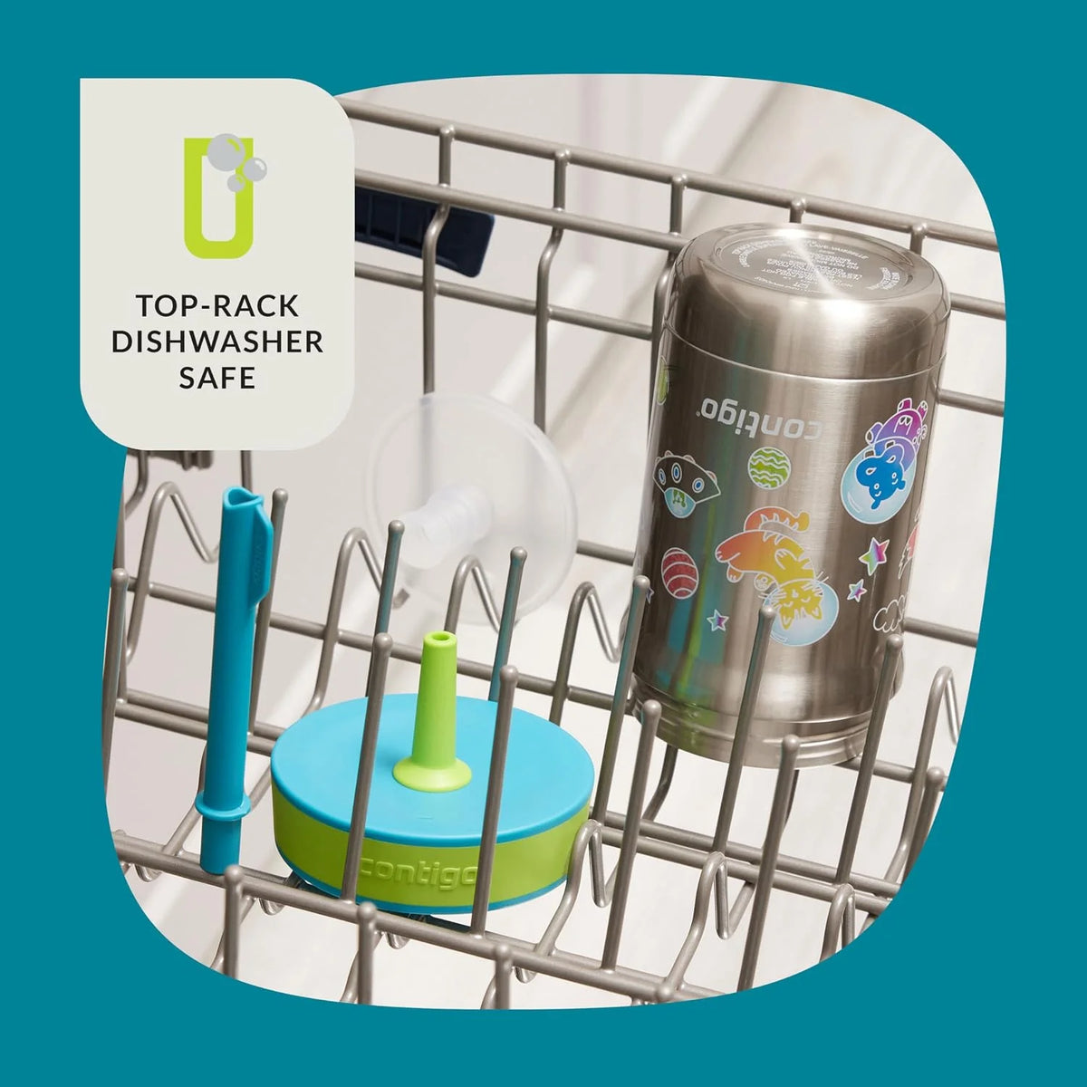 Contigo Leighton Insulated Straw Tumbler, 12 oz, Spacecraft/Juniper Lid