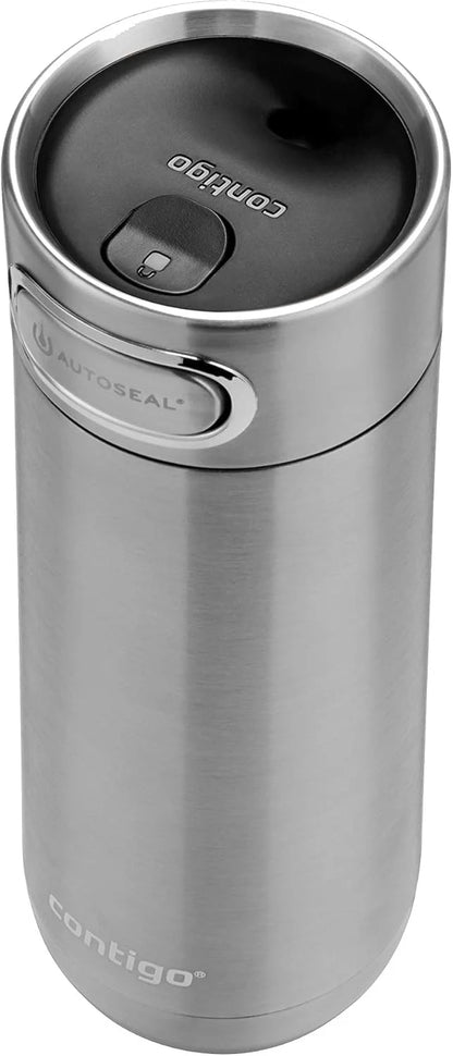 Contigo Luxe Autoseal 360 ml Stainless Steel Thermal Mug, Vacuum Flask, Leakproof Tumbler, Dishwasher Safe, Coffee Mug with BPA Free Easy-Clean Lid, Cornflower